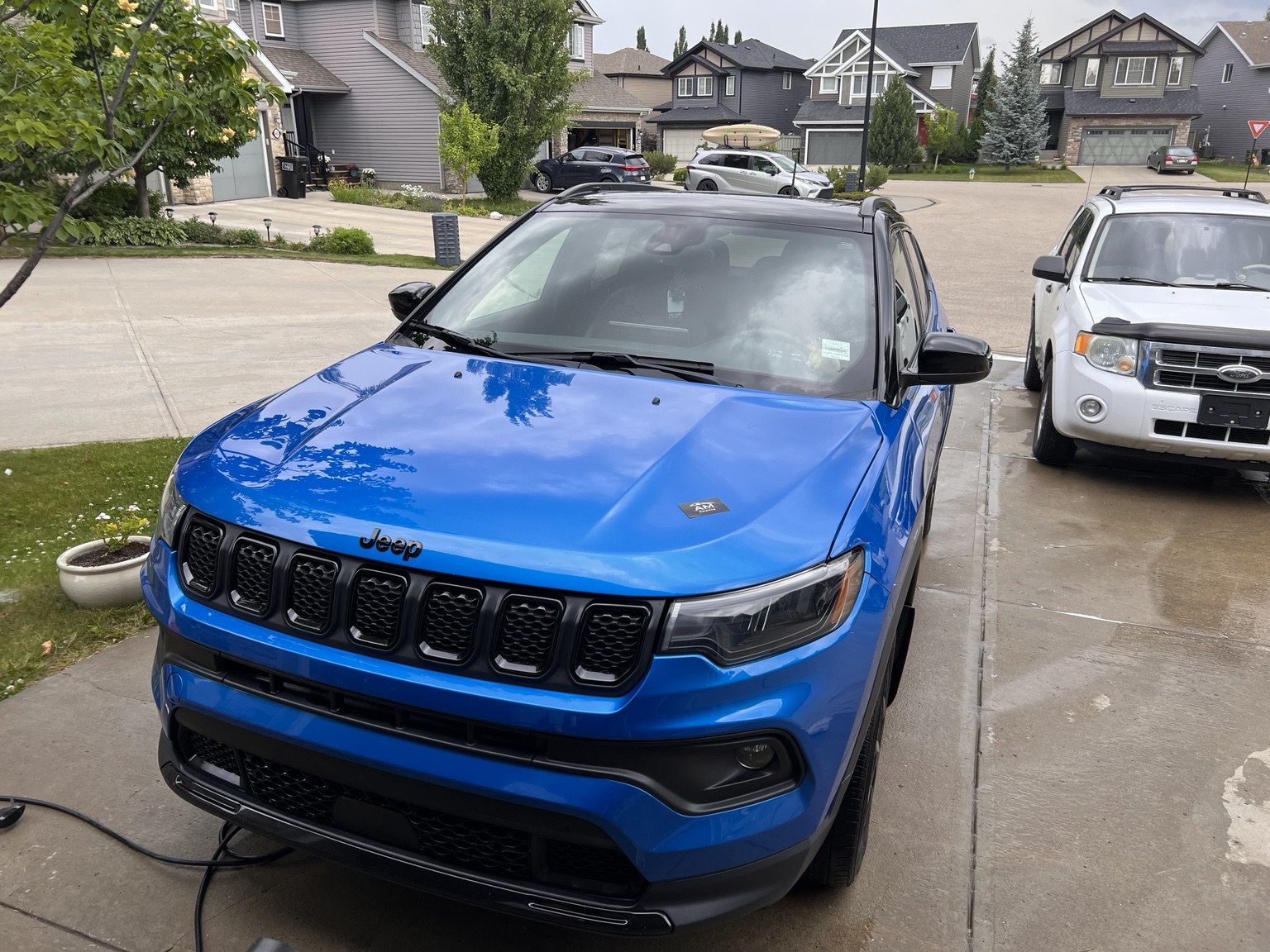 Blue Jeep after exterior detailing