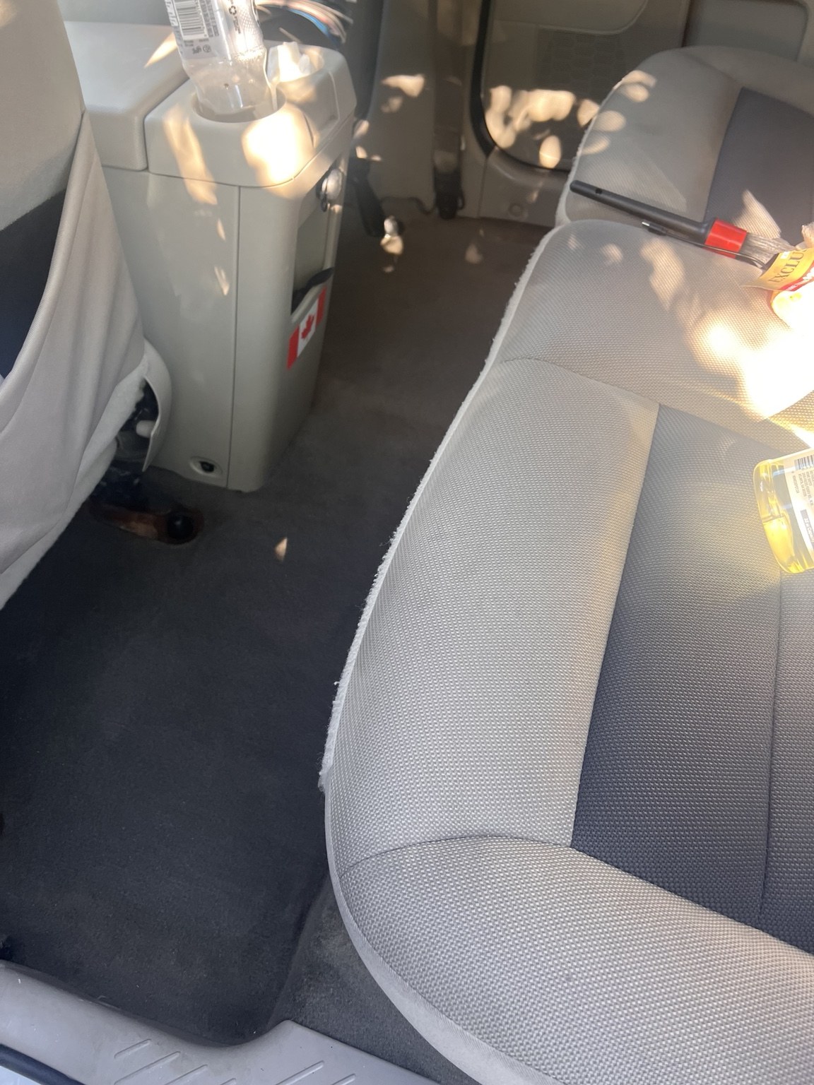 Clean rear seat and carpet area